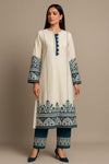 Kora cotton with embroidery on shirt and culots with mirror work